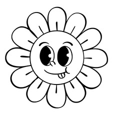 Emotion Groovy hippie outline