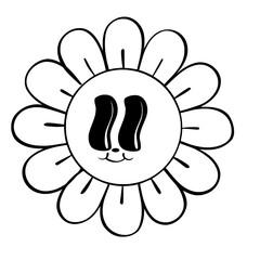 Emotion Groovy hippie outline