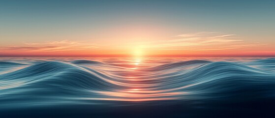 Serene ocean waves at sunset, capturing tranquility and natural beauty.