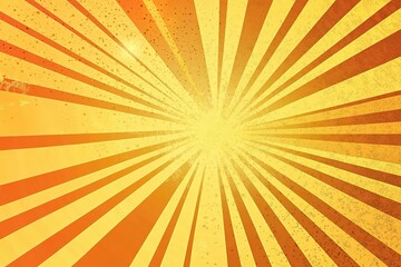 Obraz premium A flat yellow background with halftone dots and sun rays radiating from the center, creating an energetic comic book vibe