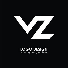 VZ VZ Logo Design, Creative Minimal Letter VZ VZ Monogram