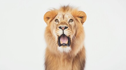 Fototapeta premium Joyful Surprised Lion Portrait