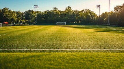 A Wide Shot of an Empty Football Field