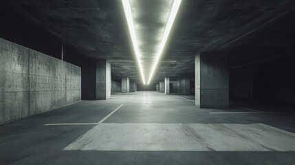Obraz premium The Empty Concrete Parking Garage