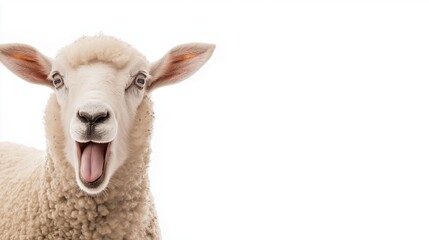 Obraz premium Joyful Surprised Sheep Portrait