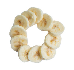 banana slices form isolated circular circles