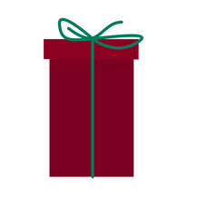 Christmas or New Year Family Party Gift Box Icon Isolated on White