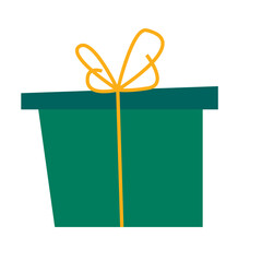 Christmas or New Year Family Party Gift Box Icon Isolated on White