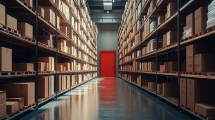 Obraz premium The Warehouse with Red Door