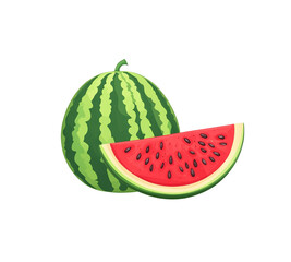  watermelon with a slice of watermelon