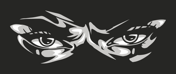 Obraz premium Monochrome close-up of expressive eyes
