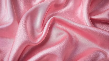 A smooth, pink fabric drapes elegantly, showcasing its soft texture and subtle sheen, perfect for fashion and décor projects.