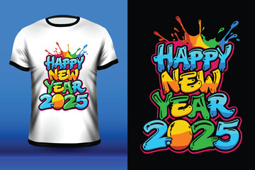 Happy New Year 2025 T-Shirt Design