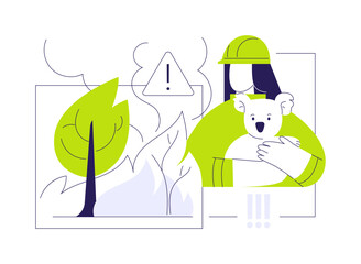 Destruction of animal habitat abstract concept vector illustration.