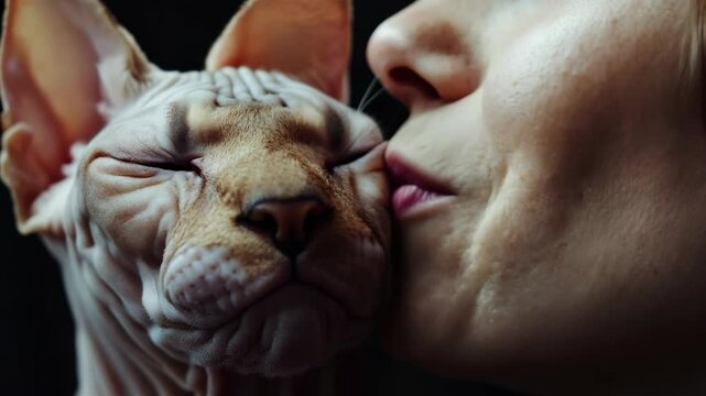 Cat and his owner