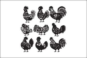 Rooster Silhouette Bundle | Farm Animal Vector Clipart | Cock SVG for Cricut & Laser Cutting

Rustic Rooster SVG Pack | Cock Silhouette Vectors | Farmhouse Decor Cut Files

Cock Vector Silhouettes | P