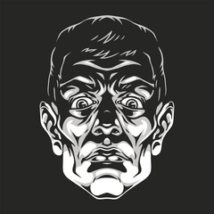 Shocked character face illustration