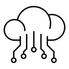  Cloud technology icon, outline vector illustration