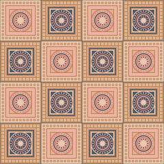 Abstrakcyjny geometryczny wzór. Bezszwowe wektorowe tło. Kolorowa tekstura. © Monika