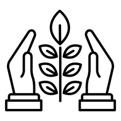 Eco friendly  icon, outline vector illustration