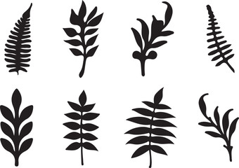 Silhouette Symble Of Herbs Leafs