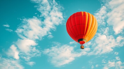 Fototapeta premium Colorful Hot Air Balloon in a Clear Sky