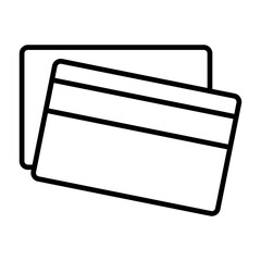   Card icon, outline vector illustration