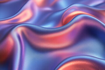 Obraz premium The intricate texture of high quality silk fabric shines in various iridescent shades, capturing the play of light. This macro detail emphasizes the softness and luxurious appeal perfect for upholster