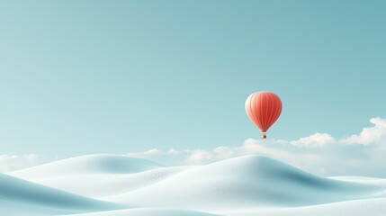 Obraz premium Vibrant Hot Air Balloon Ascending in Clear Sky