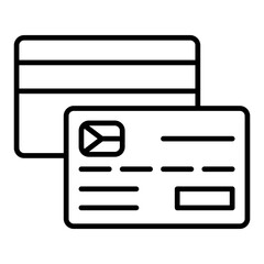 credit card icon, outline vector illustration