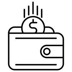revenue icon, outline vector illustration