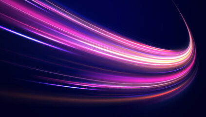 Neon stripes in the form of drill, turns and swirl. Speed of light concept background. Abstract background rotational border lines, png, effect, wave,neon,line.