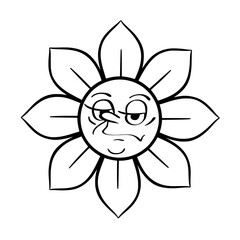 Emotion Groovy hippie outline