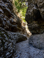 Pathway at Imbros Gorge, Crete Island, Greece