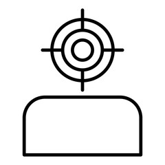 Target audience icon, outline vector illustration