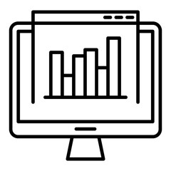 Site analytics icon, outline vector illustration