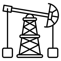 Oil pump icon, outline vector illustration