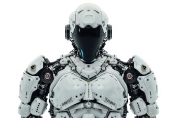 Heavy-Duty Robot Torso Unit Isolated on Transparent or White Background