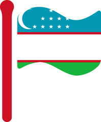 Uzbekistan Flag free flown Rounded icon