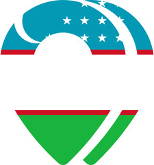 Uzbekistan flag on Map Icon