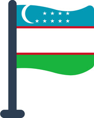 Uzbekistan Flag Rounded