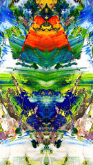 Fototapeta premium Abstract art background . Hand painting artwork . Canvas .