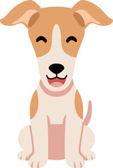 Cartoon character smiling greyhound dog for design.