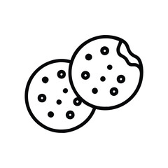 Simple illustration of chocolate chip cookies, symbolizing baked goods, dessert, and sweet treats, ideal for holiday and snack themes.