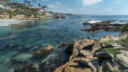 "La Jolla's Sea Lions: A Coastal Spectacle of Grace and Playfulness"