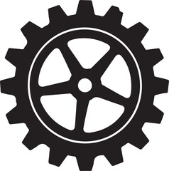 Wheel icon vector illustration.one gear on isolated background.