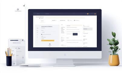 Modern website user interface design on desktop and tablet mockup.