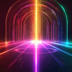 Colorful light trail abstract design.