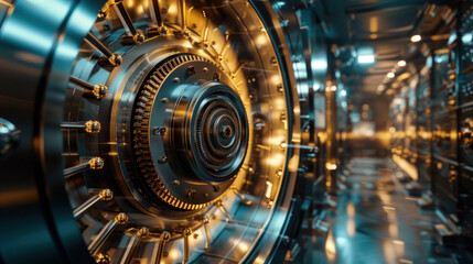 Fototapeta premium A visual of a secure vault protecting a family's wealth, symbolizing long-term financial security and risk mitigation.