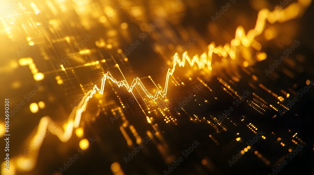 Aufkleber dynamic growth trend on a gold background